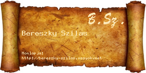 Bereszky Szilas névjegykártya